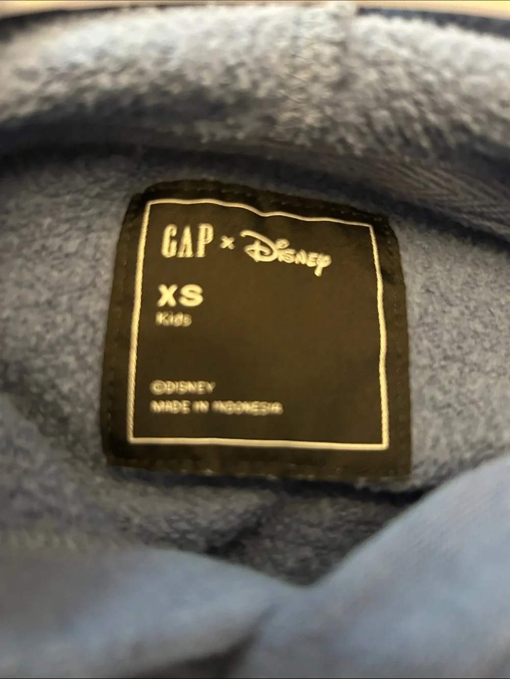 GAP Blue Hoodie with Mickey Mouse Graphic Size XS EUC
